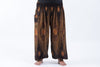 Plus Size Peacock Eye Unisex Harem Pants in Brown