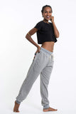 Wholesale Unisex Terry Pants with Aztec Pockets in Gray - $18.00