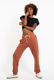Wholesale Unisex Terry Pants with Aztec Pockets in Orange - $18.00