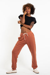 Unisex Terry Pants with Aztec Pockets in Orange