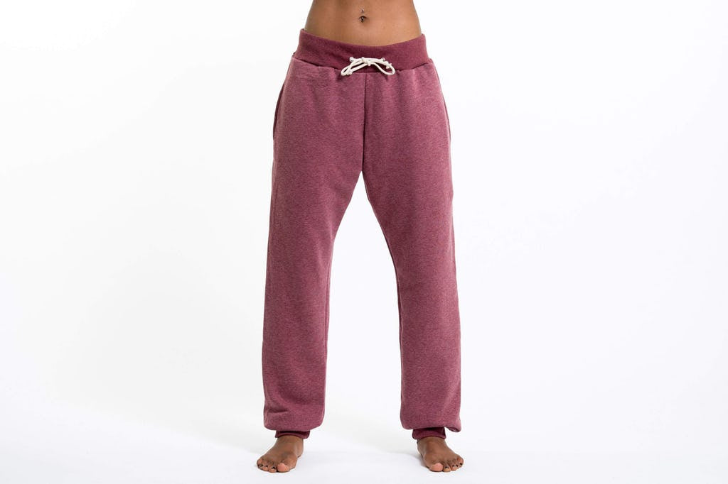 Unisex Terry Pants with Aztec Pockets in Red