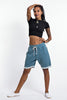 Unisex Terry Shorts with Aztec Pockets in Blue