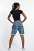 Unisex Terry Shorts with Aztec Pockets in Blue