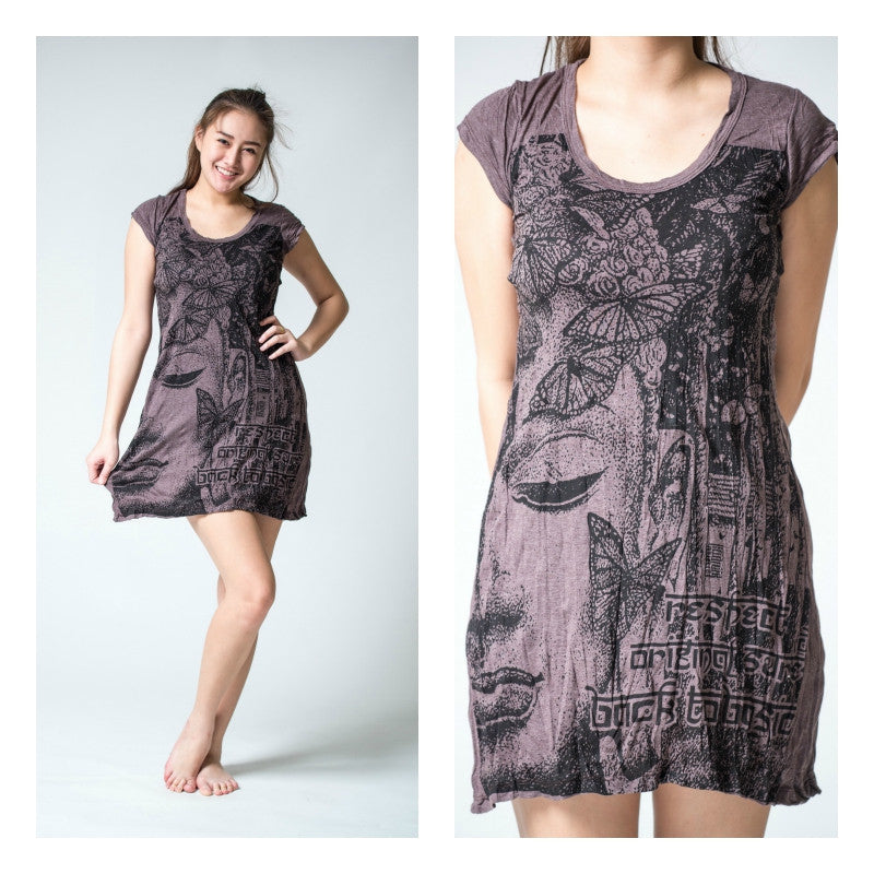 Sure Design Women's Butterfly Buddha Dress Brown