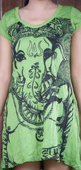 Sure Design Women's Big Face Ganesh Dress Lime