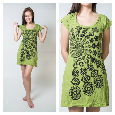 Sure Design Women's Chakra Fractal Dress Lime