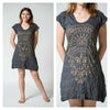 Sure Design Women's Durga Kali Dress Gold on Black