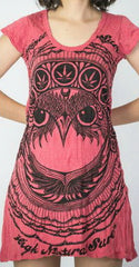Sure Design Women's Weed Owl Dress Red