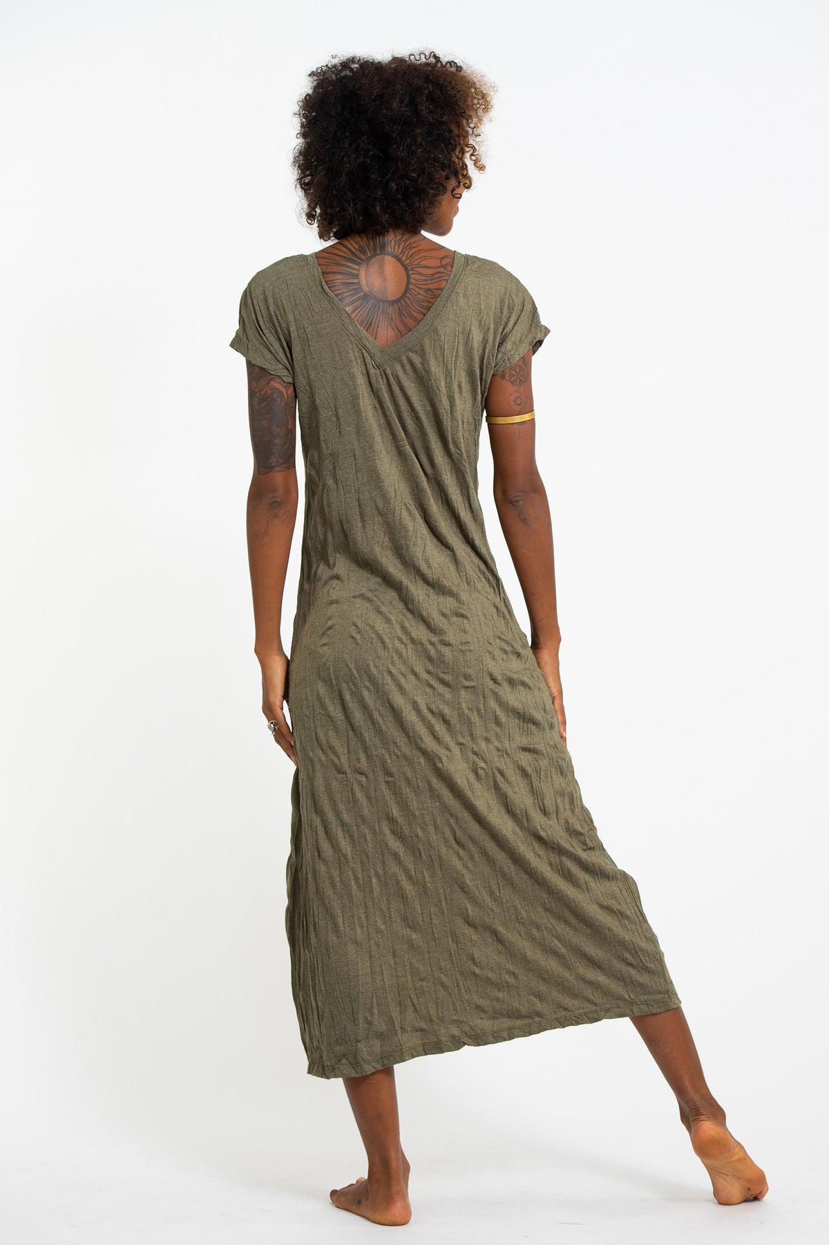 Sure Design Womens Octopus V Neck Tee Dress Green