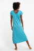 Sure Design Womens Lotus Om V Neck Tee Dress Turquoise