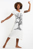 Sure Design Womens Om Tree V Neck Tee Dress White