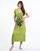 Sure Design Womens Ganesh Chakra V Neck Long Dress in Lime