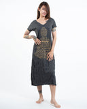 Wholesale Sure Design Womens Harmony V Neck Long Dress in Gold on Black - $10.00