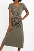 Sure Design Womens Lotus Om V Neck Tee Dress Green