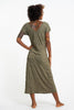 Sure Design Womens Lotus Om V Neck Tee Dress Green