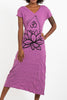Sure Design Womens Lotus Om V Neck Tee Dress Pink