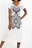 Sure Design Womens Sacred Geometry Mandala V Neck Tee Dress White