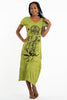 Sure Design Womens Lord Ganesh V Neck Tee Dress Lime