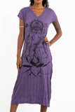 Wholesale Sure Design Womens Lord Ganesh V Neck Tee Dress Purple - $10.00