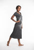 Sure Design Womens Tree Of Life V Neck Tee Dress Silver on Black