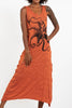 Sure Design Womens Octopus Long Tank Dress in Orange