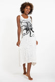 Wholesale Sure Design Womens Octopus Long Tank Dress in White - $9.00