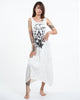 Sure Design Womens Ganesh Chakra Long Tank Dress in White