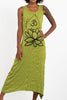 Sure Design Womens Lotus Om Long Tank Dress in Lime
