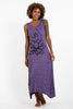 Sure Design Womens Lotus Om Long Tank Dress in Purple