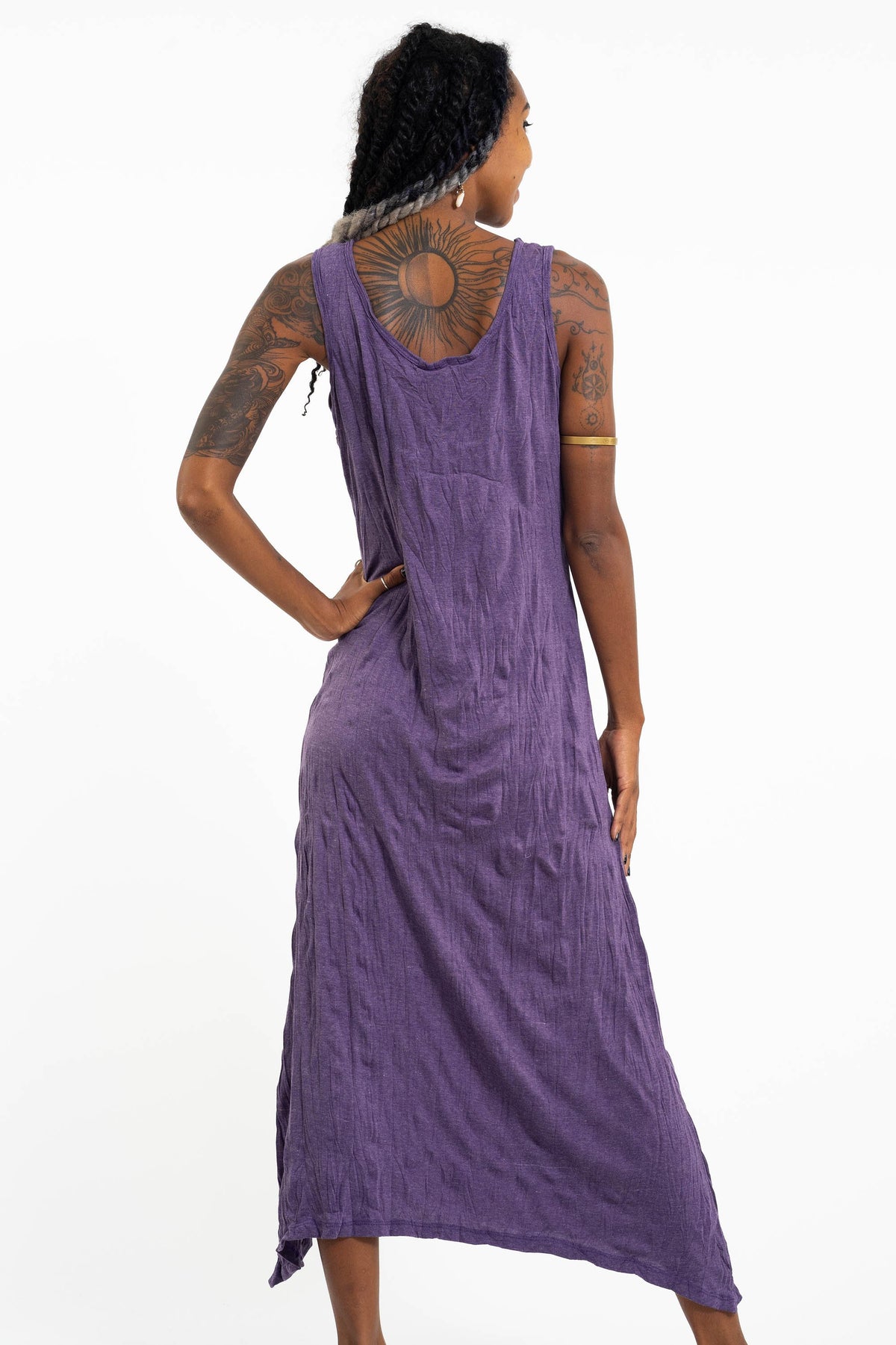 Sure Design Womens Lord Ganesh Scoop Neck Tank Dress Purple