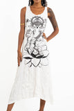 Wholesale Sure Design Womens Lord Ganesh Scoop Neck Tank Dress White - $9.00