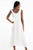 Sure Design Womens Lord Ganesh Scoop Neck Tank Dress White