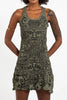 Sure Design Women's Tribal Masks Tank Dress Green