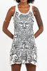 Sure Design Women's Tribal Masks Tank Dress White