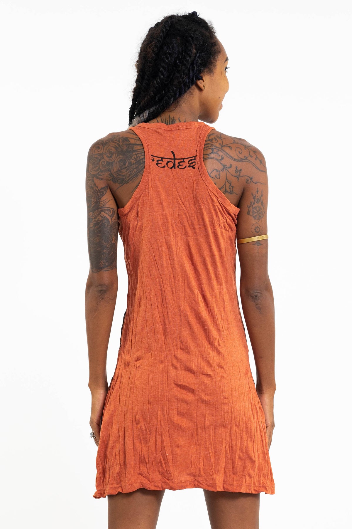 Sure Design Women's Happy Dog Tank Dress Orange