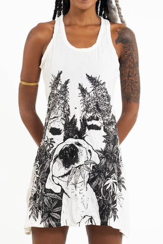 Sure Design Women's Happy Dog Tank Dress White