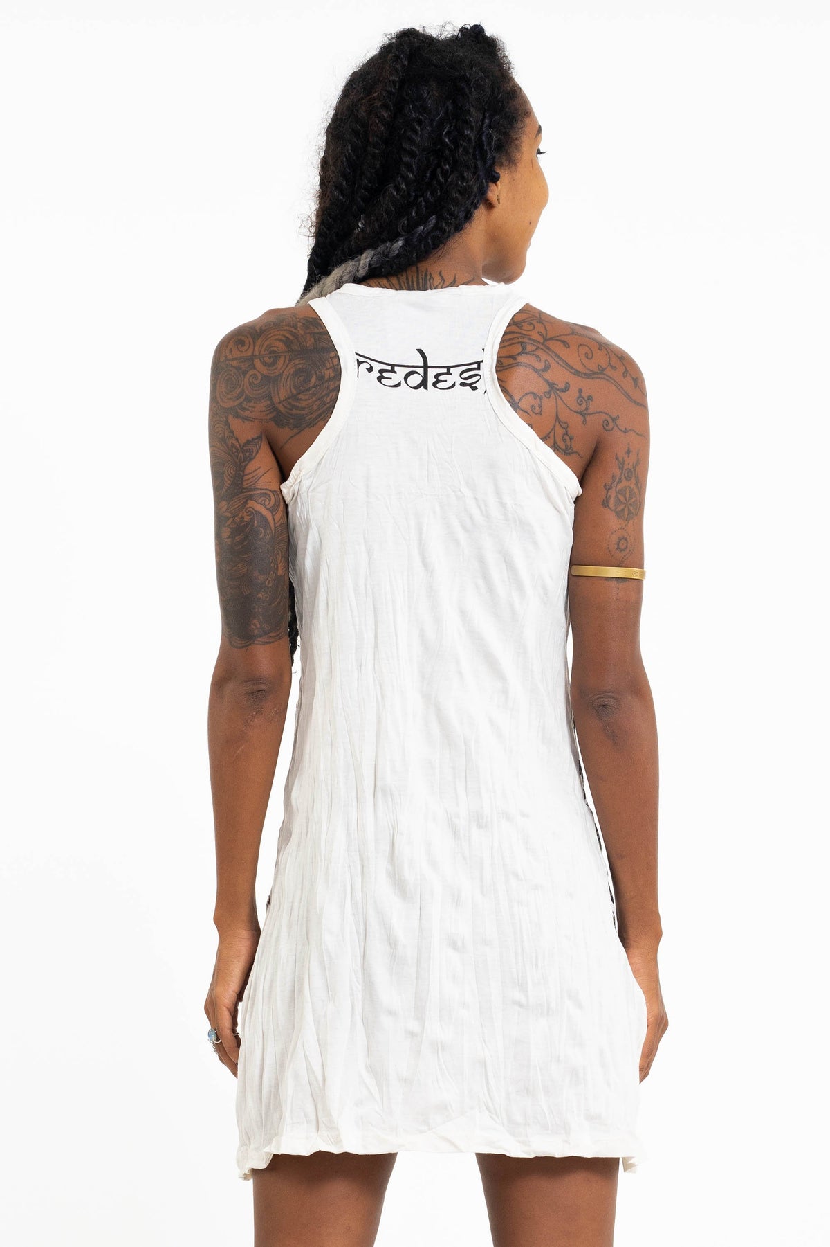 Sure Design Women's Happy Dog Tank Dress White