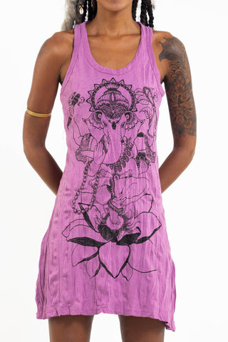 Sure Design Women's Lord Ganesh Tank Dress Pink