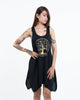 Super Soft Cotton Living Tree Tank Dress Gold on Black