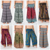 Wholesale Assorted set of 10 Amazingly Soft Wide Leg Palazzo Style Harem Pants with elastic back waistband - $110.00