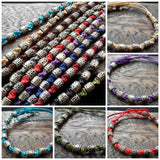 Wholesale Assorted set of 10 Thai Waxed Cotton Woven Bracelet With Tribal Beads - $18.00