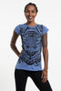 Sure Design Women's All Seeing Owl T-Shirt Blue