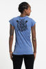 Sure Design Women's All Seeing Owl T-Shirt Blue
