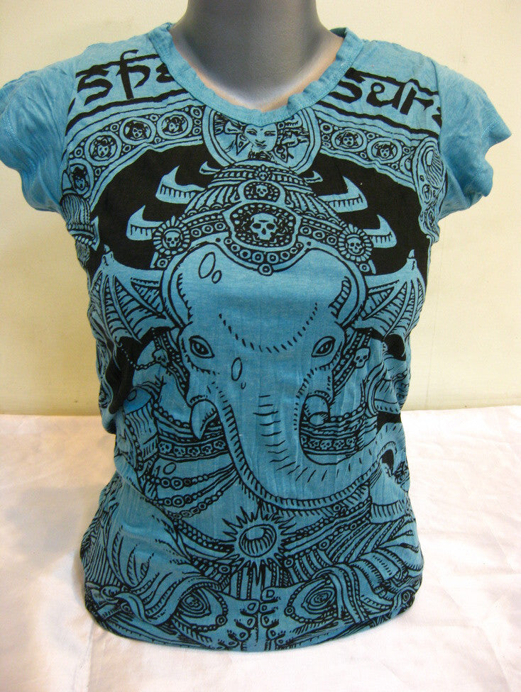 Sure Design Women's Batman Ganesh T-Shirt Turquoise