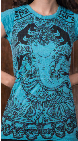 Sure Design Women's Batman Ganesh T-Shirt Turquoise