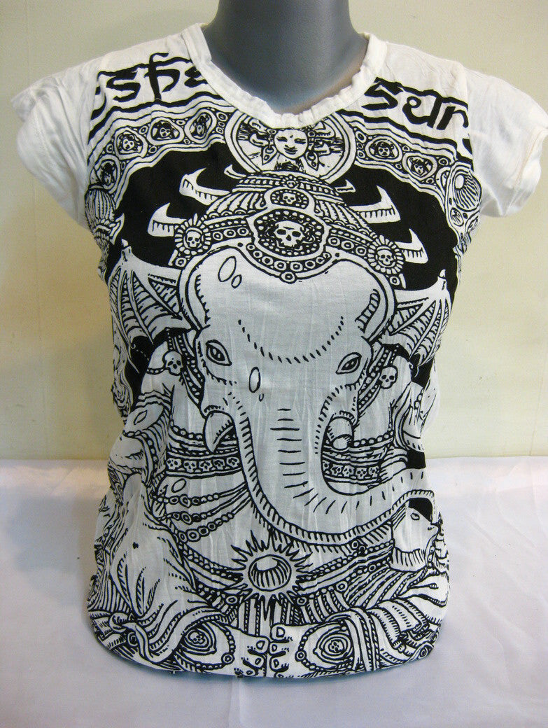 Sure Design Women's Batman Ganesh T-Shirt White