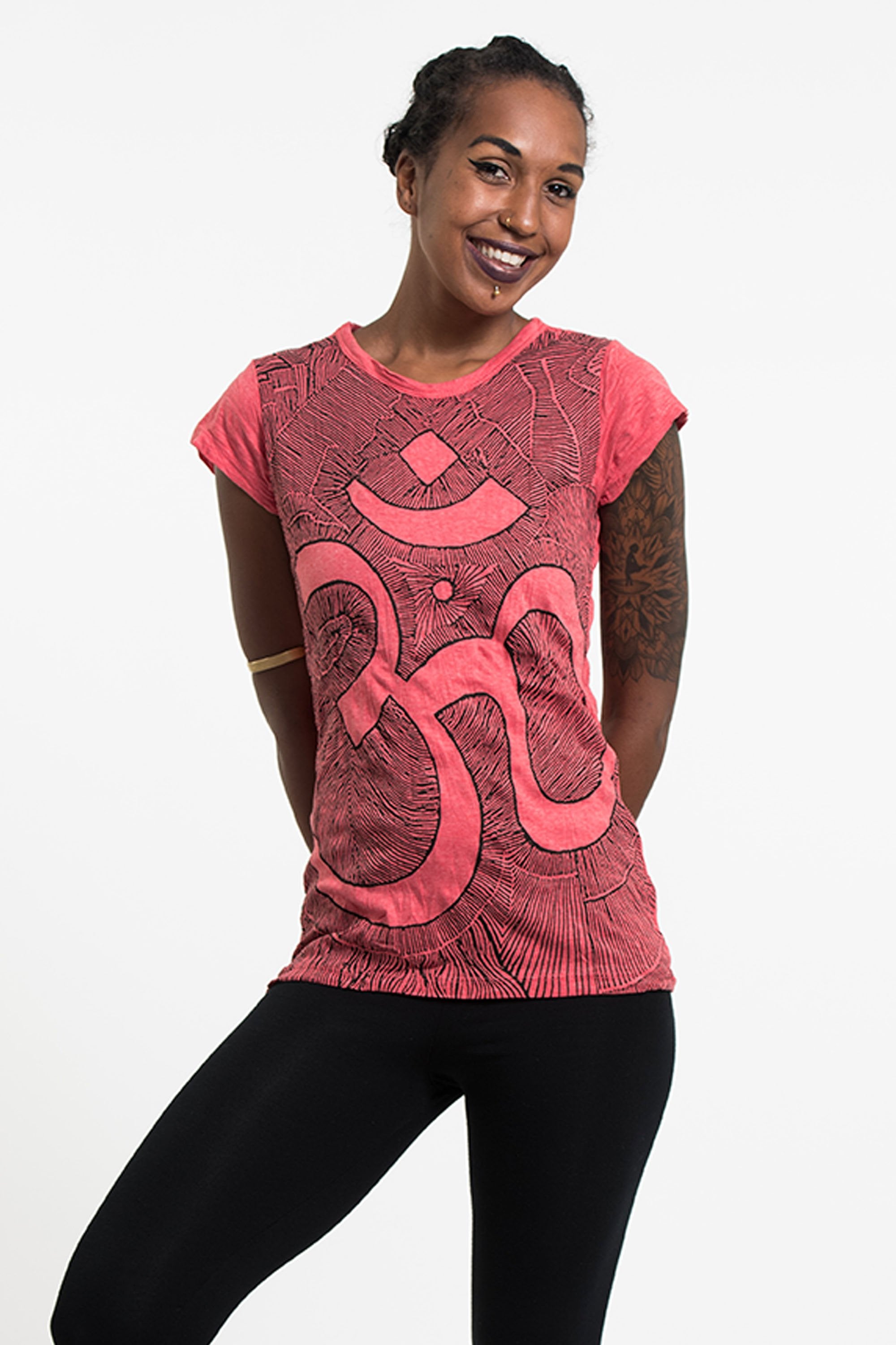 Sure Design Women's Om T-Shirt Red
