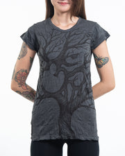 Sure Design Women's Om Tree T-Shirt Black