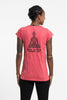 Sure Design Women's Hamsa Meditation T-Shirt Red