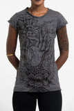 Wholesale Sure Design Women's Gyan Mudra Hand T-Shirt Black - $8.00